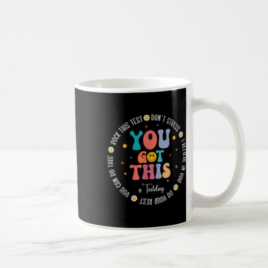 Testtag für den Testlehrer Motivierend Tes Kaffeetasse (Rechts)