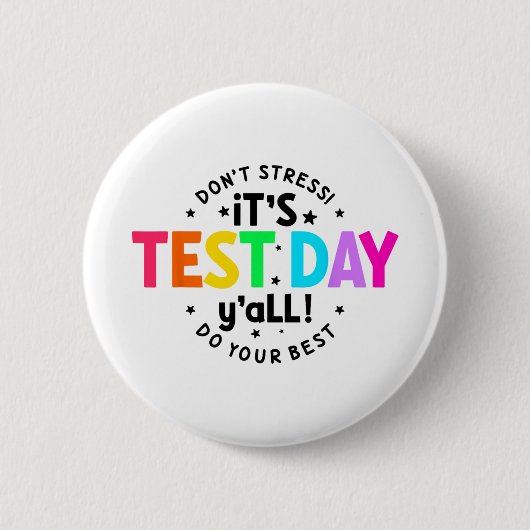 Testtag Junge lustige Testtage für Lehrer Studen Button (Vorderseite)