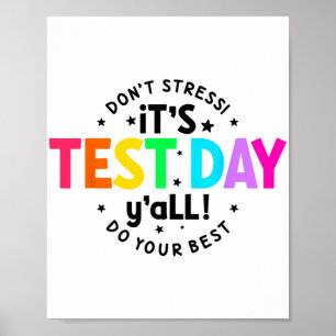 Testtag Junge lustige Testtage für Lehrer Studen Poster