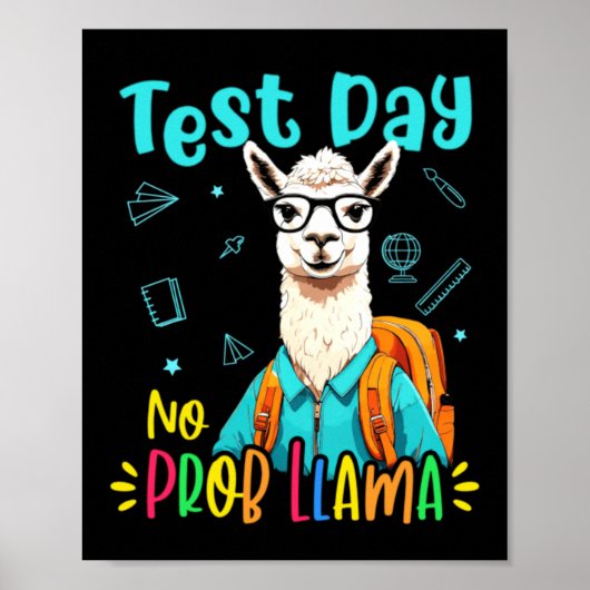 Testtag Kein Problem Lama Niedlich Student Design Poster (Vorne)