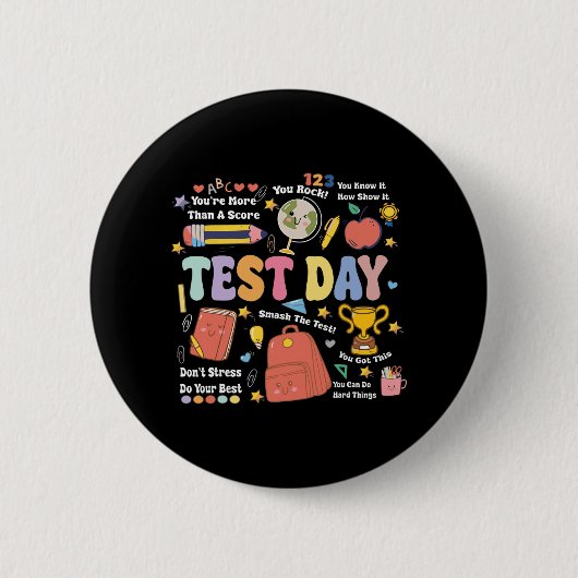 Testtag Motivierend Lehrer Starr-Test Button (Vorderseite)
