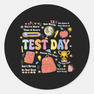 Testtag Motivierend Lehrer Starr-Test Runder Aufkleber