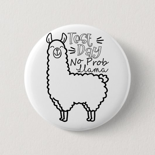 Testtag Nr. Prob-Lama Llama Lehrer Testtag Button (Vorderseite)