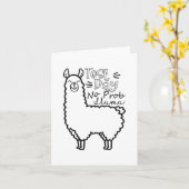 Testtag Nr. Prob-Lama Llama Lehrer Testtag Karte (Gelbe Blume)