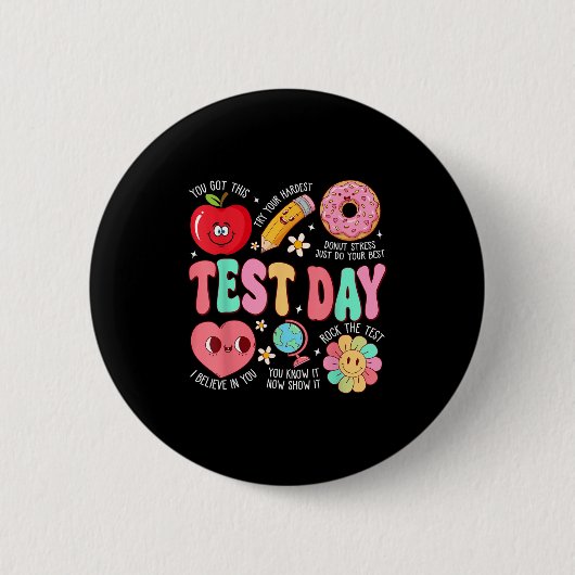 Testtag Rock den Test Motivationstag zum Testen Button (Vorderseite)