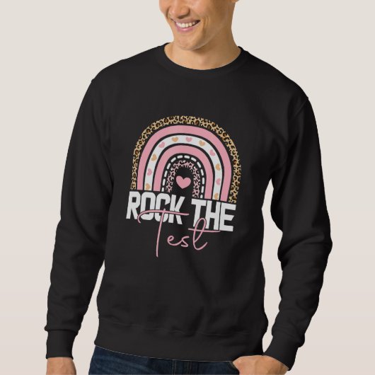 Testtag rocken den Testlehrer-Testtag-Regenbogen Sweatshirt (Vorderseite)
