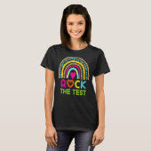 Testtag rocken den Testlehrer-Testtag-Regenbogen T-Shirt (Vorne ganz)