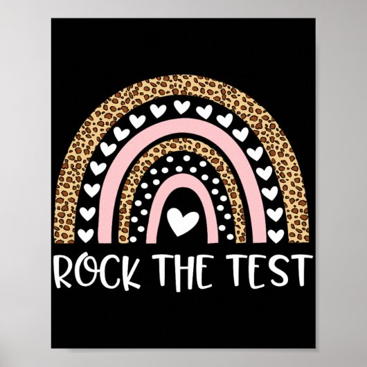 Testtag rocken Testlehrer Regenbogen Leopard Stu Poster (Vorne)