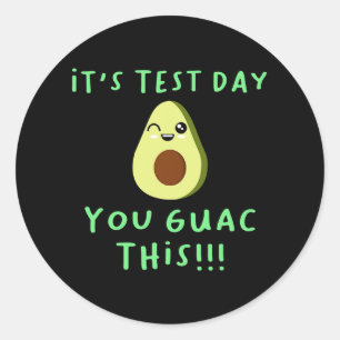 Testtag Sie Guac diesen lustigen Testtag Avocado Runder Aufkleber