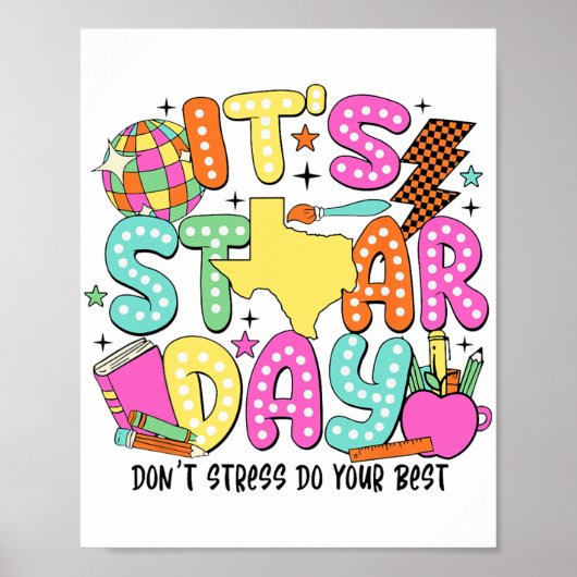 Testtag Stress Mach deinen besten Testlehrer Poster (Vorne)
