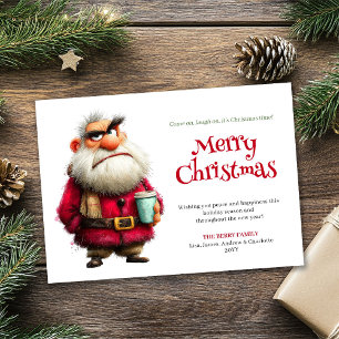 Testy Claus lustige benutzerdefinierte Weihnachtsg Feiertagskarte