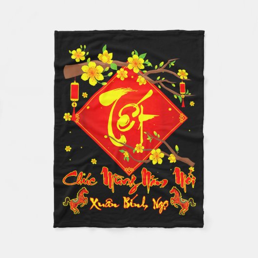 Tet 2026 Chuc Mung Nam Moi Xuan Binh Ngo Vietnames Fleecedecke (Vorderseite)