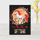 Tet 2026 Vietnamese Year Horse Zodiac Lunar Chines Karte (Gelbe Blume)