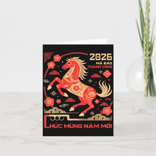 Tet 2026 Year Of The Horse Vietnamese Lunar New Ye Karte (Vorderseite)
