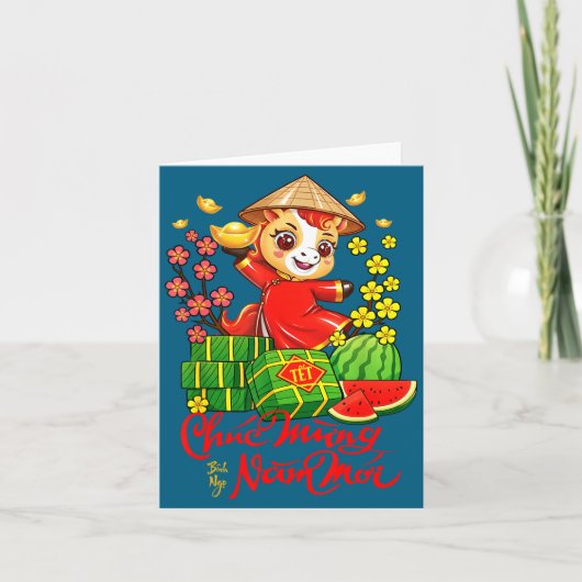 Tet 2026 Year Of The Horse Vietnamese Lunar New Ye Karte (Vorderseite)