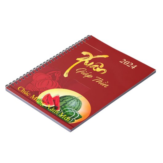 Tet Chuc Mung Nam Moi Happy New Year Xuan 2024 Notizblock (Linke Seite)
