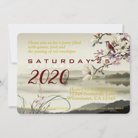 Tet Hoa Anh Dao Vietnamese New Year RFCI Save The Date (Rückseite)