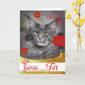 Tet Lunar Neujahr der Katze Vietnamesisch Karte (Gelbe Blume)