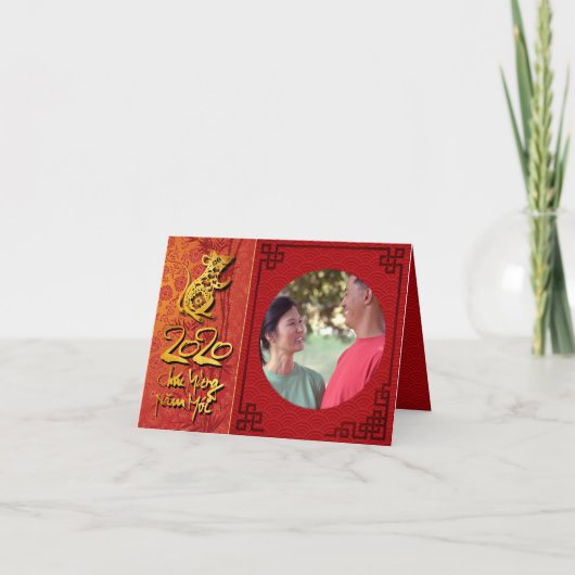 Têt Rat Jahr 2020 Foto Rahmen hinzufügen SGC Karte (Vorderseite)