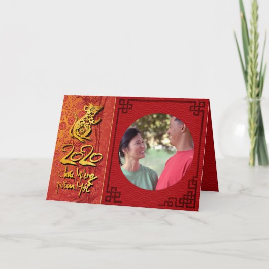 Têt Rat Jahr 2020 Foto Rahmen Hinzufügen Sie Ihr B Karte (Vorderseite)