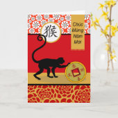 Tet, Vietnamesischer Mondneuling des Affen Karte (Gelbe Blume)