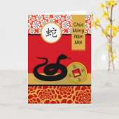 Tet, Vietnamesisches Lunar-Neujahr der Schlange Karte (Gelbe Blume)