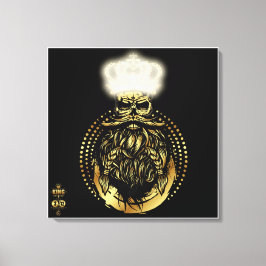 Tête de mort hipster king skull roi barbu 3 leinwanddruck