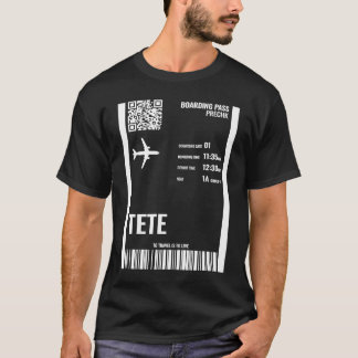 Tete Mozambique Boarding Pass Airline Ticket Trave T-Shirt