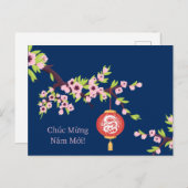 Tete Neujahr Dragon Hoa Dao Blüten Postkarte (Vorne/Hinten)