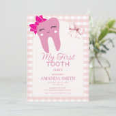 Tething Party Einladung - Baby First Tooth Party (Stehend Vorderseite)