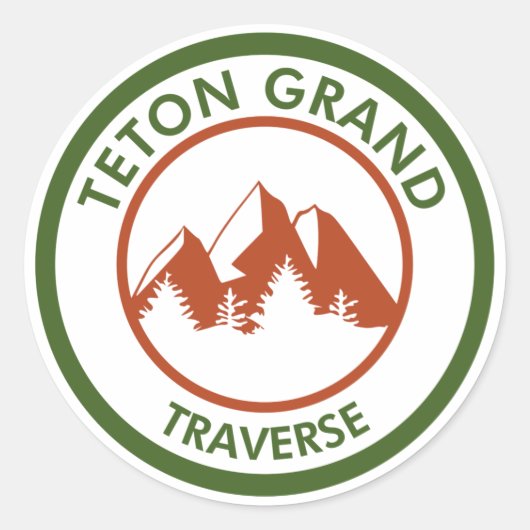 Teton Grand Traverse Runder Aufkleber (Vorderseite)