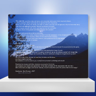 Teton Mountains Desiderata Plaque Fotoplatte