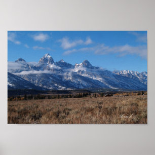 Teton Mountains im Western USA Canvas Print Poster