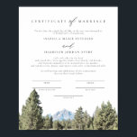 TETON National Park Heiratsurkunde Poster<br><div class="desc">Dieses Heiratszertifikat enthält ein Aquarellbild des Teton Nationalparks. Editieren Sie einfach *most* und ändern Sie die Schriftart, um Ihre Zeremonie und den Stil des Paares zu erfüllen. Für die beste Qualität sollten Sie sicherstellen, dass Sie mattes Papier verwenden, sodass die Unterschrift nicht verschmutzt. Dieses Hochzeitszertifikat ist die perfekte Ergänzung zu...</div>