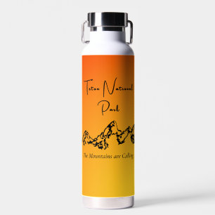 Teton National Park Sunset Colors Water Flasche