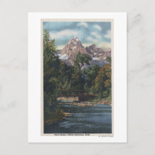 Teton National Park, WY - Zwillingshauptsicht Postkarte