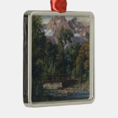 Teton Nationalpark, WY - Doppelspitzen-Ansicht Silbernes Ornament (Rechts)