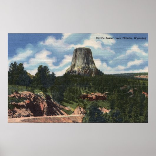 Teton Nationalpark, WY - Teufelturm in der Nähe Poster (Vorne)