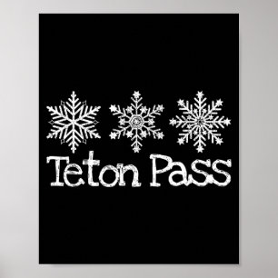 Teton Pass Wyoming Skifahrer Ski Skifahren Schneef Poster