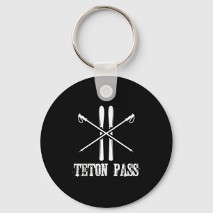 Teton Pass Wyoming Skifahrer Skifahren nordisch al Schlüsselanhänger