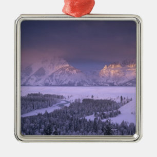 Teton Range vom Snake River Overlook, Grand Silbernes Ornament