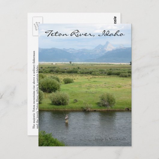 Teton River, Idaho Fisherman Postcard Postkarte (Vorne/Hinten)