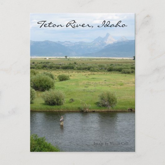 Teton River, Idaho Fisherman Postcard Postkarte (Vorderseite)