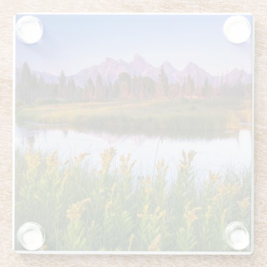 Teton Sonnenaufgang Glasuntersetzer (Rückseite)