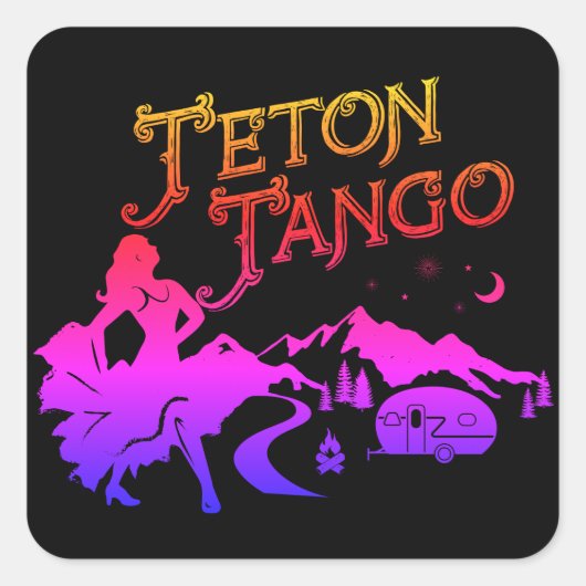 Teton Tango Aufkleber pink&schwarz (Vorderseite)