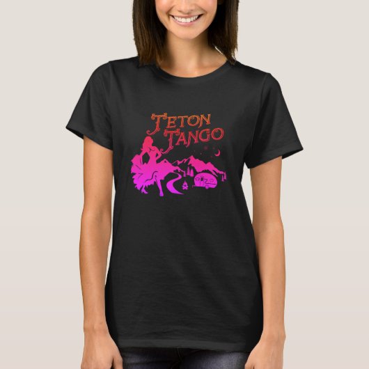 Teton Tango-Entwurf pink&blk T-Shirt (Vorderseite)