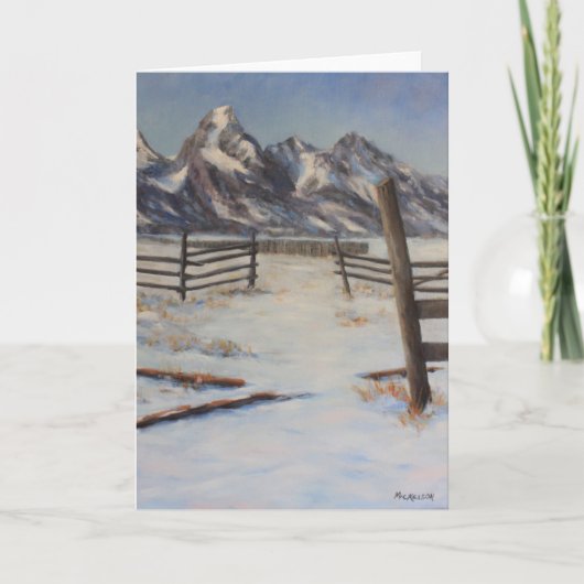 Teton Winter Original Fine Art All Occasion Karte (Vorderseite)
