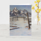 Teton Winter Original Fine Art All Occasion Karte (Gelbe Blume)