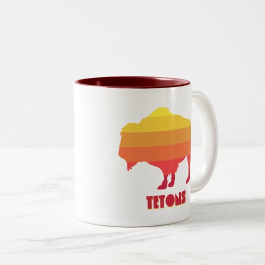 Tetons Bison Zweifarbige Tasse (VorderseiteRechts)