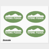 Tetons bitte ovaler aufkleber (Blatt)